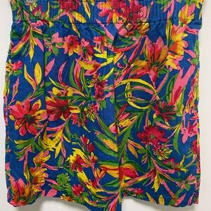 J.Crew,Size 4,Tropical Floral, linen/cotton blend Women's Shirt,bright Hawaiian